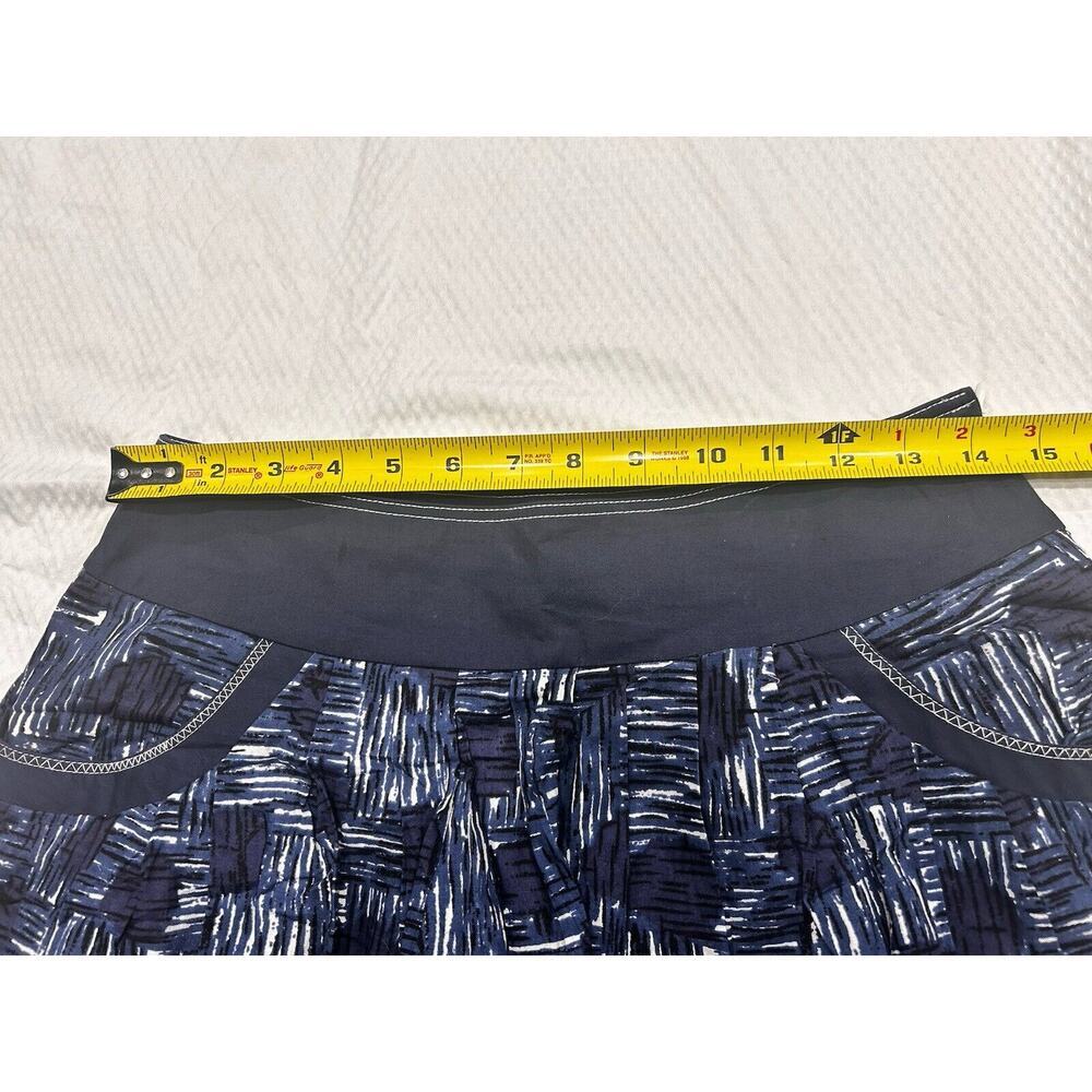 Lilly Pulitzer Sz Large Blue White Nautical Print Academia Cotton Skirt Pockets - Picture 8 of 9